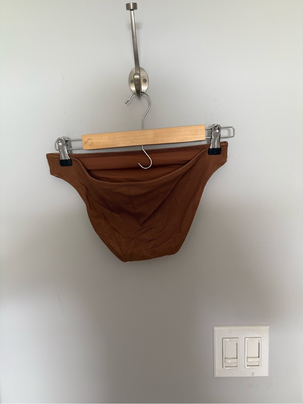 aerie Brown One-Shoulder Textured Bikini Set - Picture 5 of 7